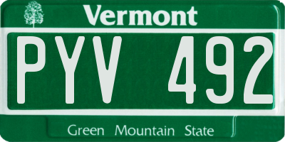 VT license plate PYV492