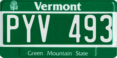 VT license plate PYV493