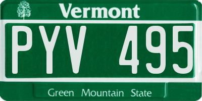 VT license plate PYV495