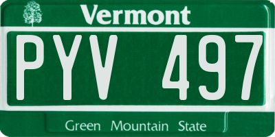 VT license plate PYV497