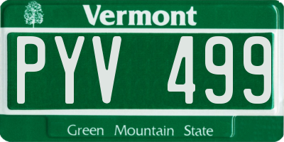 VT license plate PYV499