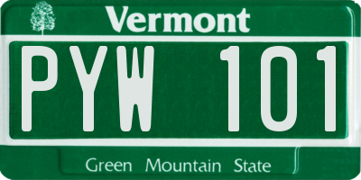 VT license plate PYW101