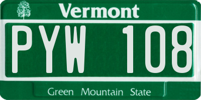 VT license plate PYW108