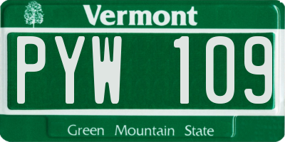 VT license plate PYW109