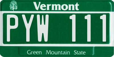 VT license plate PYW111