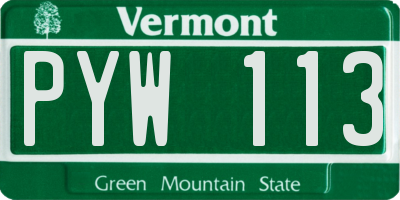 VT license plate PYW113