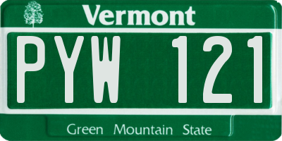 VT license plate PYW121