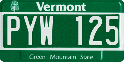 VT license plate PYW125