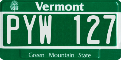 VT license plate PYW127