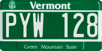 VT license plate PYW128