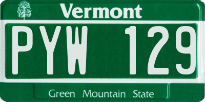 VT license plate PYW129