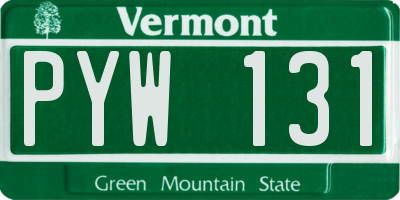 VT license plate PYW131
