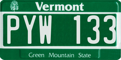 VT license plate PYW133
