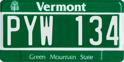 VT license plate PYW134