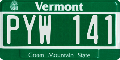VT license plate PYW141