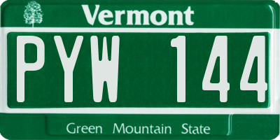 VT license plate PYW144