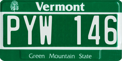 VT license plate PYW146