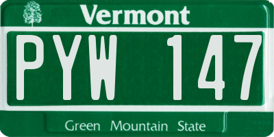 VT license plate PYW147