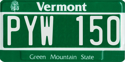 VT license plate PYW150