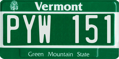 VT license plate PYW151