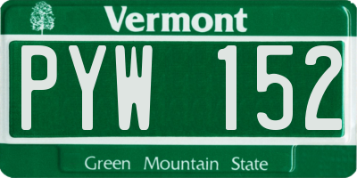 VT license plate PYW152