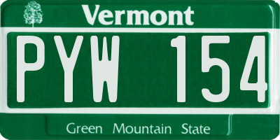 VT license plate PYW154