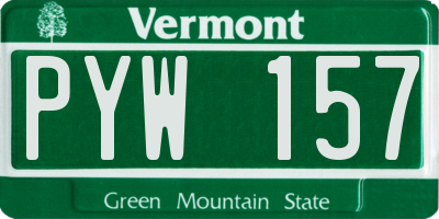 VT license plate PYW157