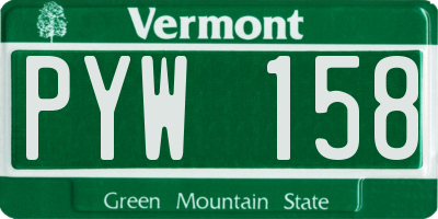 VT license plate PYW158