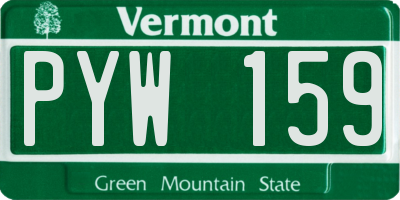 VT license plate PYW159