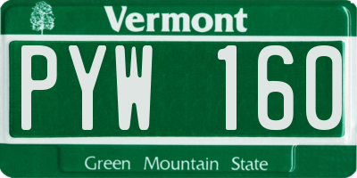 VT license plate PYW160