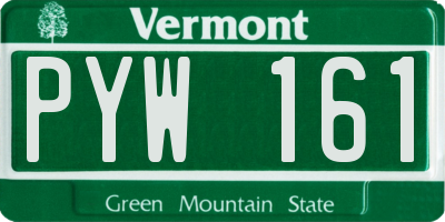 VT license plate PYW161