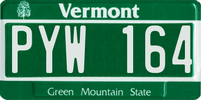 VT license plate PYW164