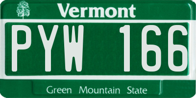 VT license plate PYW166