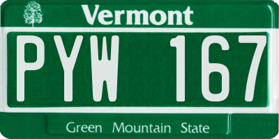 VT license plate PYW167