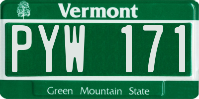 VT license plate PYW171