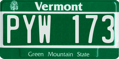 VT license plate PYW173