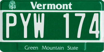 VT license plate PYW174