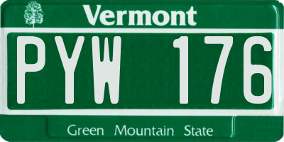 VT license plate PYW176