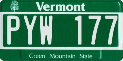 VT license plate PYW177