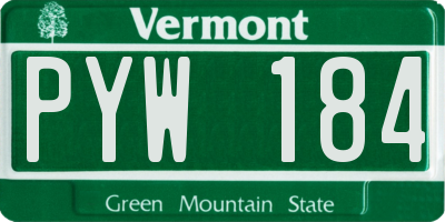 VT license plate PYW184