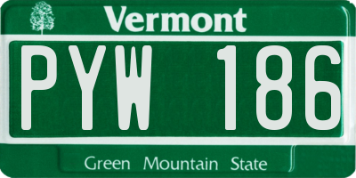 VT license plate PYW186