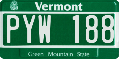 VT license plate PYW188