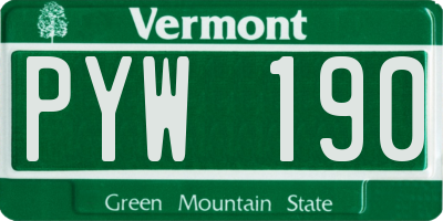 VT license plate PYW190