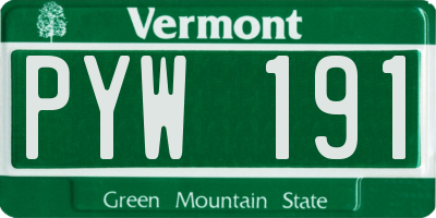 VT license plate PYW191