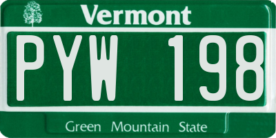 VT license plate PYW198