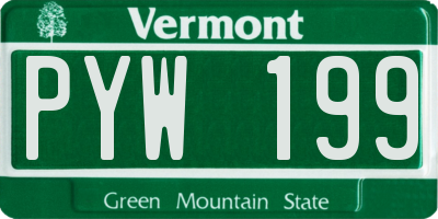 VT license plate PYW199