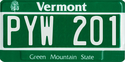 VT license plate PYW201