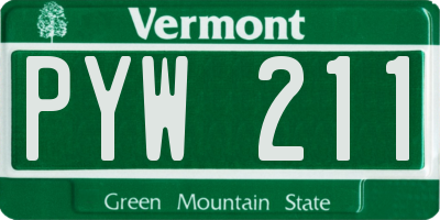 VT license plate PYW211