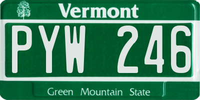 VT license plate PYW246