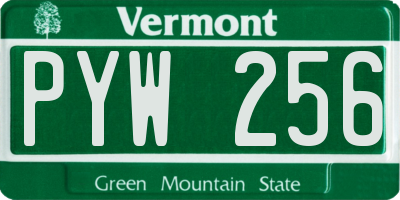 VT license plate PYW256